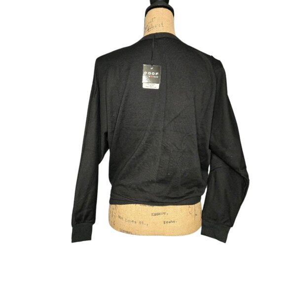 NWT Poof! Black classic V-neck pullover sweater Small - Picture 5 of 7